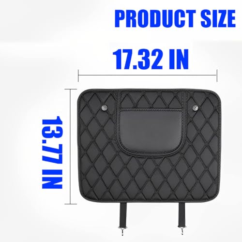 2-Pack Kick Mat Seat Protector – Black PVC Car Seat Back Cover with Storage Pocket for Kids, Anti-Kick Mat for Dirt & Scuff Protection