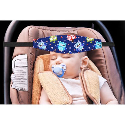 HESTYA 2 Pcs Carseat Head Support Toddler, Stroller Seat Headrest for Sleeping Traveling, Neck Relief Headband Strap for Kids Children Toddler Infant(Elephant and Owl) - color: Elephant and Owl