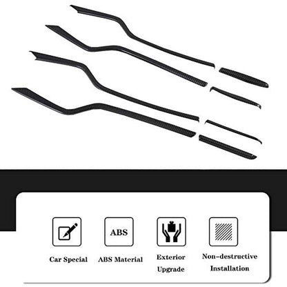 OBL Car Inner Door Trim Cover Interior Moldings Trims for Tesla Model S 2016-2020 ABS Imitation Carbon Fiber Interior Accessories (Pack of 8) - size: Model S 2016-2020