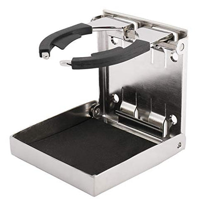 DasMarine 1 PC Stainless Steel Adjustable Folding Down Drink Holder Cup Holder for Marine/Boat/Caravan/Car (1 PC)