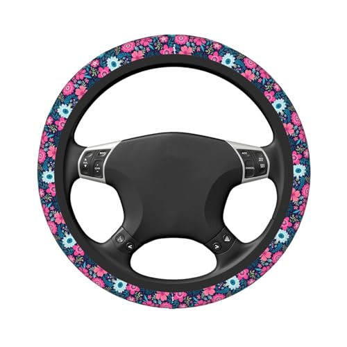 Colorful Flower Elastic Floral Steering Wheel Cover Universal 15 Inch - color: 7