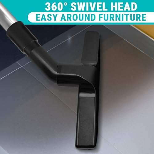 Horsehair Vacuum Brush Attachment 1 1/4 – Vacuum Attachments with 3 Hose Adapters 1.25" to 1.37" - 10.2" Brush Width, 1.25" Diameter Wands, Rotates 360° | Ideal for Wood, Tile, and Smooth Surfaces