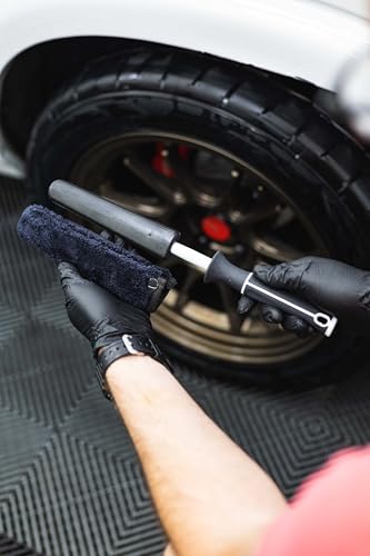 Detail Factory - Wheel Brush Kit with Interchangeable Microfiber Covers - Ultra-Soft Cleaning, Washing and Detailing Wheels, Tires, and Rims - Black Ice - color: Black Ice