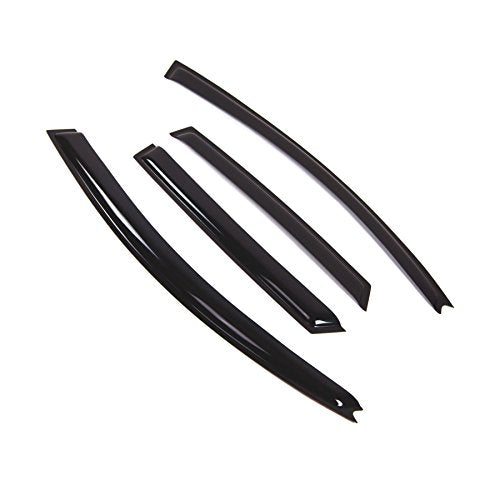 Outside Mount Window Vent Visors Rain Guards Compatible with Mazda 3 Hatchback 2004-2009 | Side Window Wind Deflectors Rain Shields | Black Tinted, 4 Pcs Set, BGWV-303 - color: Black Tinted, size: For Mazda Mazda3 Hatchback 2004-2009