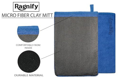 Pack of 2 Clay Mitt Auto Detailing Medium Grade Alternative Mitt for Flawless Removal of Surface Bonded Micro Contaminant (Blue) - color: Blue