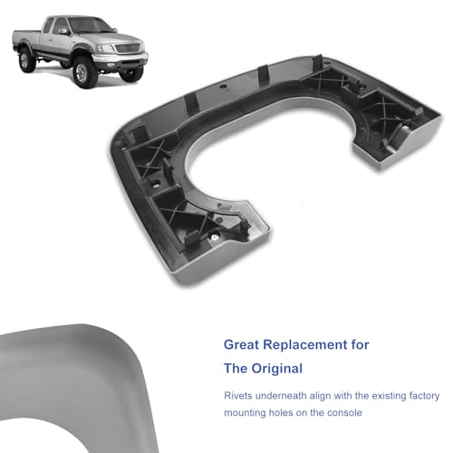 Center Console Cover Cup Holder Armrest Replacement Pad Compatible with Ford F150 1997-2003 Grey (Hard Plastic NOT Padded) - color: Grey, size: 1997-2003