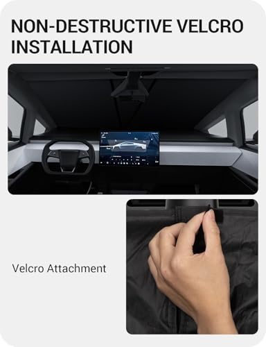 BASENOR 2024 2025 2026 Tesla Cybertruck Windshield Sunshade [Nano Ice Crystal Cooling] Folding Front Window Sun Shade Block UV Full Cover [No Gaps] Heat Protection Visor for Cybertruck Accessories - size: Cybertruck
