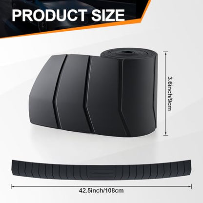 SINGARO Car Rear Bumper Protector, 41.5inch x3.6inch Car/SUV/Trunk Universal Rubber Anti-Scratch Trunk Exterior Accessories - size: 41.5"x3.6"