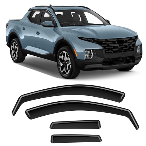 in-Channel Rain Guards Compatible with Hyundai Santa Cruz 2022 2023 2024 2025 2026, Durable Side Window Deflectors Sun Wind Deflector 2022-2026 Santa Cruz Rain Guard Black 4PCS - size: 2022-2024 Hyundai Santa Cruz (In-Channel)