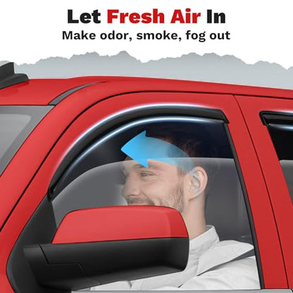 Canvcle Window Visors Rain Guards for 2014-2018 Chevy Chevrolet Silverado/GMC Sierra 1500 Crew Cab/15-19 Silverado/Sierra 2500HD 3500HD Accessories, Side Window Wind Deflectors Vent Visors Rainproof - size: Chevrolet Silverado 1500 2014-2018