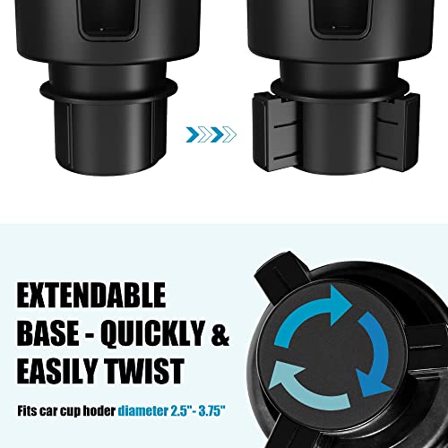 Upgraded Car Cup Holder Expander Adapter with Offset Adjustable Base, Compatible with Yeti 14/24/36/46oz Ramblers, Hydro Flasks 32/40oz, Other Large Bottles Mugs in 3.5"-4.0", 1 Pack - color: Black, size: Large*1