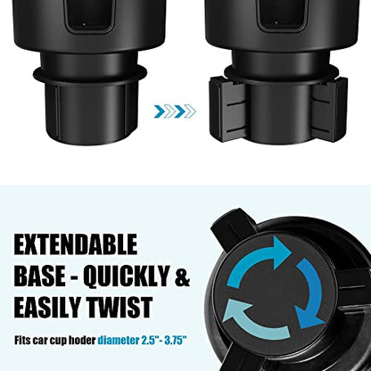 Upgraded Car Cup Holder Expander Adapter with Offset Adjustable Base, Compatible with Yeti 14/24/36/46oz Ramblers, Hydro Flasks 32/40oz, Other Large Bottles Mugs in 3.5"-4.0", 1 Pack - color: Black, size: Large*1