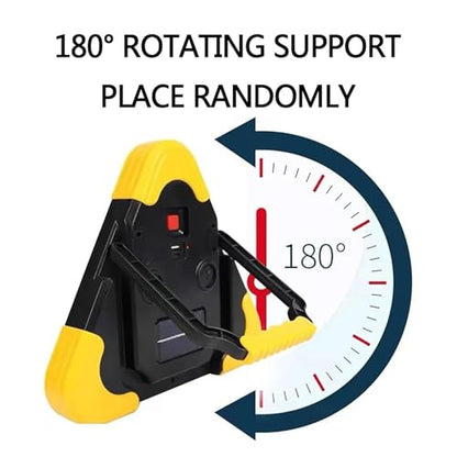 Car Tripod Warning Sign, Solar Waterproof Triangle Emergency Lights, Solar Charging/3-Position Adjustment, for Car Maintenance Roadside Assistance.