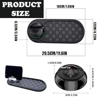 Multifunction Car Anti-Slip Mat, 2026 Upgraded Rotatable Anti Skid Car Dashboard Pad with Temporary Parking Numbe, Car Accessories for Phones Sunglasses Keys Gadgets (Brown) - color: Brown
