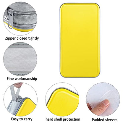 Siveit CD Case, DVD Case Holder 96 Capacity Hard Plastic CD DVD Disc Cases Storage Binder Wallet for Car Home Office Travel (Yellow) - color: Yellow