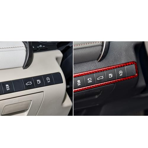 Durable Carbon Fiber Compatible with Toyota Camry 2018-2024 Accessories Car Main Driver Side Multifunction Button Frame Cover Interior Trim Sticker Decal Red - color: Multifunction Button Frame