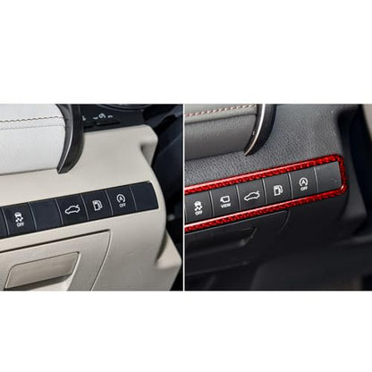 Durable Carbon Fiber Compatible with Toyota Camry 2018-2024 Accessories Car Main Driver Side Multifunction Button Frame Cover Interior Trim Sticker Decal Red - color: Multifunction Button Frame