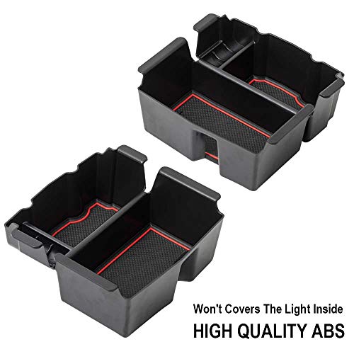 EDBETOS Center Console Organizer Tray Compatible with Jeep Wrangler JL/JLU 2018-2023 2024 2025 2026 and Gladiator JT Truck 2020-2026 Insert Accessories - Won't Covers The Light Inside (Red Trim) - color: Red