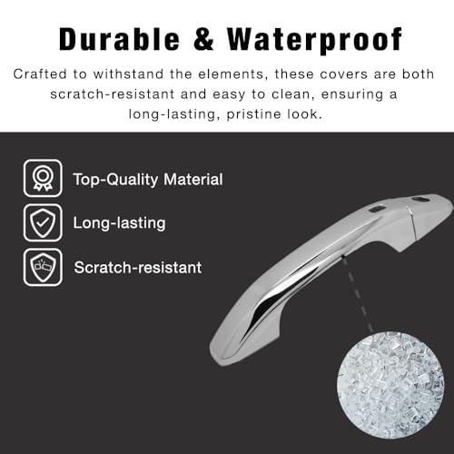 SEGADEN Chrome Plated Door Handle Cover Compatible with 2019-2025 CHEVY CHEVROLET Silverado GMC Sierra 1500 2500 3500 HD (4 Doors No Passenger Keyhole With 2 Smart Key Holes) XG7659