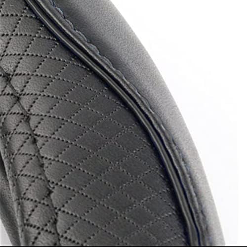 LABBYWAY Microfiber Leather Steering Wheel Cover, Universal 14.5-15 Inch Steering Wheel Anti Slip Car Interior Accessories for Men Women (Black) - color: Black Line
