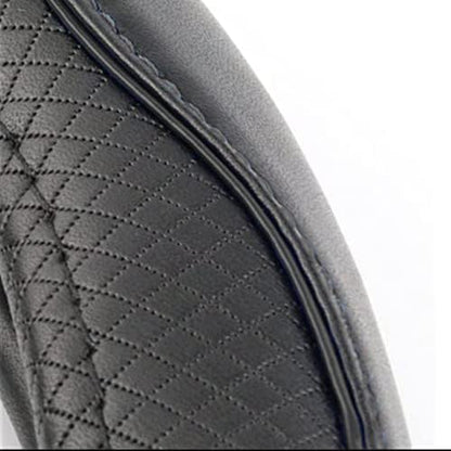LABBYWAY Microfiber Leather Steering Wheel Cover, Universal 14.5-15 Inch Steering Wheel Anti Slip Car Interior Accessories for Men Women (Black) - color: Black Line