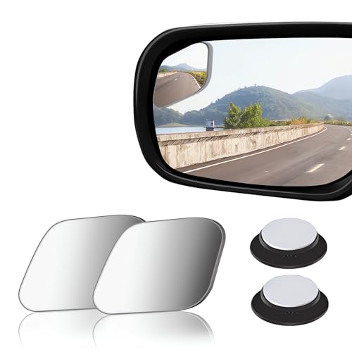 2 pcs Blind Spot Mirrors, HD Glass Convex 360° Wide Angle Side Rear View Mirror with ABS Housing for Cars SUV and Trucks - color: Silver, size: 2.7 inch