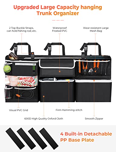 Oasser Car Storage Organizer New Version, Hanging Trunk Organizer with 10 Different Functional Storage Bags for SUV Truck MPV VAN - size: New version-Large
