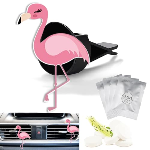 Cute Car Air Freshener Clips Flamingo Car Vent Clip Flamingo Cars Scents Cologne Air Conditioner Clip Auto Vent Interior Decoration Cars Accessories Flamingos Loves Gifts for Women Men - color: Flamingo