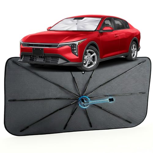 Car Windshield Sun Shade for Kia K4 2024-2026 –[Reflective Coated Fabric] Sunshade Umbrella for Front Window, Car Shades Sun Visor Keep Car Cool and Protects Interior, 1:1 Exact Fit - size: For Kia K4 2024-2026