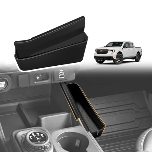 Muslogy for 2022 2023 2024 2025 2026 Maverick Center Console Shifter Storage Box ABS Material Console Side Organizer with Stronger Tape Compatible with Ford Maverick 2022-2026 (Only Passenger Side) - size: Passenger Side Organizer (2022-2026)