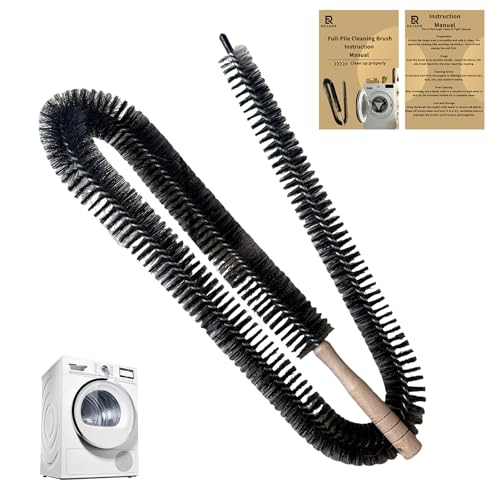 Full-Bristle Dryer Vent Cleaner Brush, Dryer Lint Brush and Lint Removal Tool for Trap and Duct, 49.21 Inches Flexible for Deep Cleaning to Remove Pet Hair & Lint and Improve Efficiency