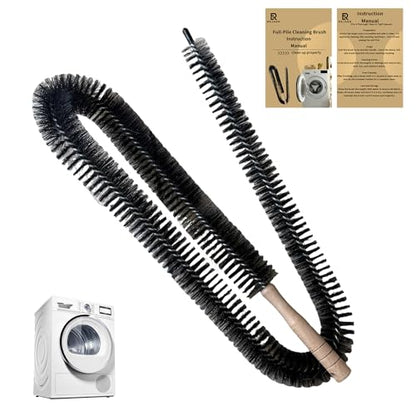 Full-Bristle Dryer Vent Cleaner Brush, Dryer Lint Brush and Lint Removal Tool for Trap and Duct, 49.21 Inches Flexible for Deep Cleaning to Remove Pet Hair & Lint and Improve Efficiency