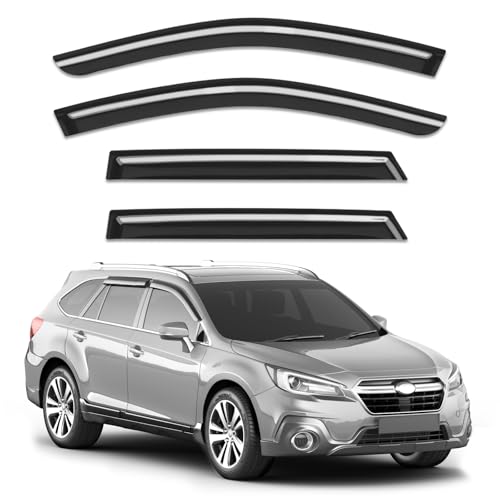Out-Channel Window Rain Guards Fit for Subaru Outback 2015 2016 2017 2018 2019, Extra Durable Window Visors Vent Visors Vent Shades Wind Deflector Dark Smoke Car Tape-on with Thicker 4PCS - size: Fit for 2015-2019 Outback