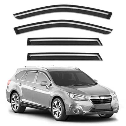 Out-Channel Window Rain Guards Fit for Subaru Outback 2015 2016 2017 2018 2019, Extra Durable Window Visors Vent Visors Vent Shades Wind Deflector Dark Smoke Car Tape-on with Thicker 4PCS - size: Fit for 2015-2019 Outback