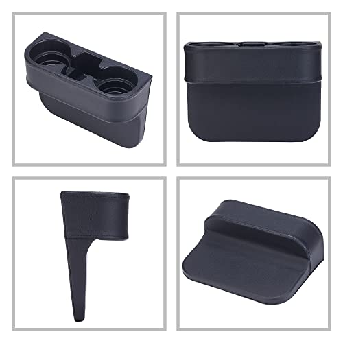 Black Multifunctional Car Cup Holder Car Seat Organizer Gap Filler Bottle Phone Storage Organizer, Black Stitching - color: Black, Black Stitching