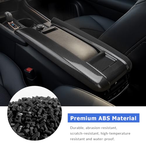 INTGET Armrest Box Trim Cover for 2026 Toyota Grand Highlander Accessories 2024 2025 ABS Carbon Fiber Center Console Storage Box Panel (Armrest Lid Cover, Carbon Fiber Pattern) - color: Armrest Lid Cover
