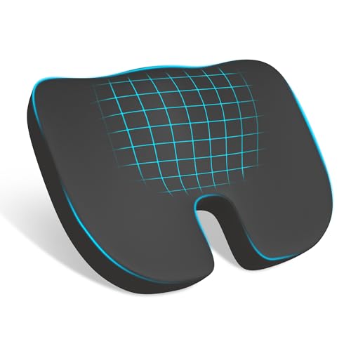 Memory Foam Cusion, Relief Pressure Seat Cusion for Office Chairs & Car Seat, Ergonomic Design Seat Cusion for Tailbone Pain Relief, Sciatica & Back Support - color: Black, size: cushion