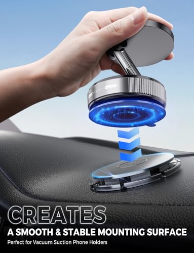 eSamcore 2.75" Dashboard Sticky Pad for Vacuum Suction Magnetic Phone Holder, Flexible Car Dash Mounting Disk with Adhesive for Vacuum Absorption Magnetic Bracket [1-Pack] - style: 1-Pack Sticky Pad