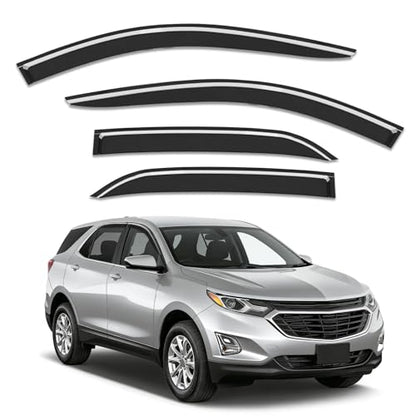 Out-Channel Window Rain Guards Fit for 2018-2024 Chevy Equinox, Extra Durable Window Visors Vent Visors Vent Shades Wind Deflector Dark Smoke Car Tape-on with Thicker 4PCS - size: Fit for 2018-2024 Chevy Equinox