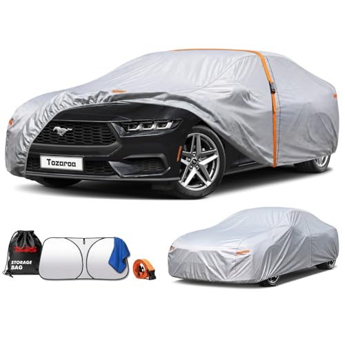 Car Cover Waterproof All-Weather,Heavy-Duty Outdoor Full Exterior Automobiles Sedan/Coupe (Length 186-193 inch) with Windshield Sun Shade Universal Fit Ford Mustang,Chevy Camaro/Corvette etc - size: Fit Coupe Length 186-193 inch(3XL-0)