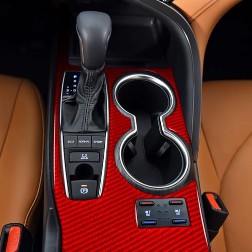 Glossy Red Carbon Fiber Compatible with Toyota Camry 18-24 Trim Decal (Gear Shift Panel -B) - color: Gear Shift Panel -B
