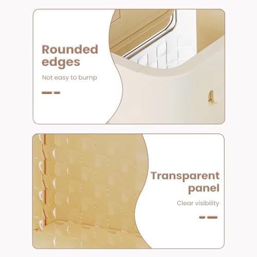 Green Foldable Transparent Rectangular Kitchen Trash Can, 6.89L Capacity, Ideal for Cabinets/Cars/Bedrooms/Bathrooms - color: Green