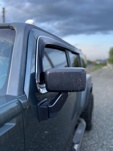 Chrome Window Deflector Set of 4-Pieces - Car Trim Side Vent Shades - Air/Rain Guards Ventvisor Compatible with Hummer H3 2005-2010