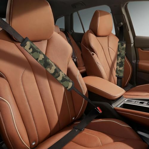 Seat Belt Cover Pads Camouflage Military Car Seat Belt Covers for Women Men Adults Kids Soft Comfortable Auto Seatbelt Cushion Shoulder Strap Pad Handle Wraps, 1 Pair - color: Camouflage Military