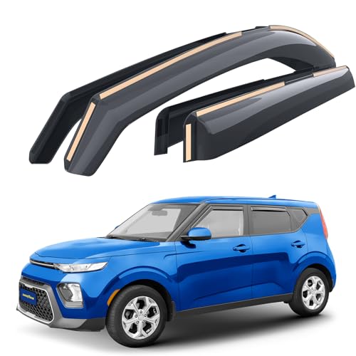 Goodyear Shatterproof in-Channel Window Deflectors for Kia Soul 2020-2026, Rain Guards, Window Visors for Cars, Vent Deflector, Car Accessories, 4 pcs - GY003493 - color: For Soul 20-26