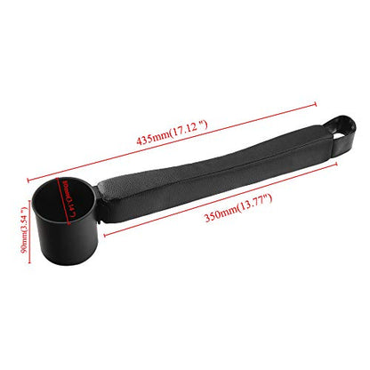 Supin 2 Prices Car Seat Gap Filler Pad PU Leather Console Side Pocket Organizer and one Cup for Cellphone Wallet Coin Key (Black) - color: Black