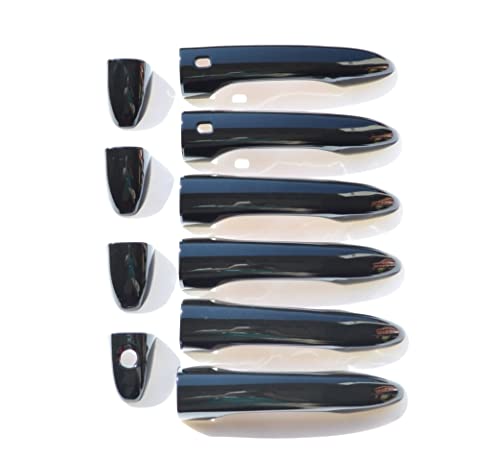 Trim Illusion DH6318BLK 10 Piece Gloss Black Snap On Door Handle Cover Compatible with 17-21 Jeep Compass