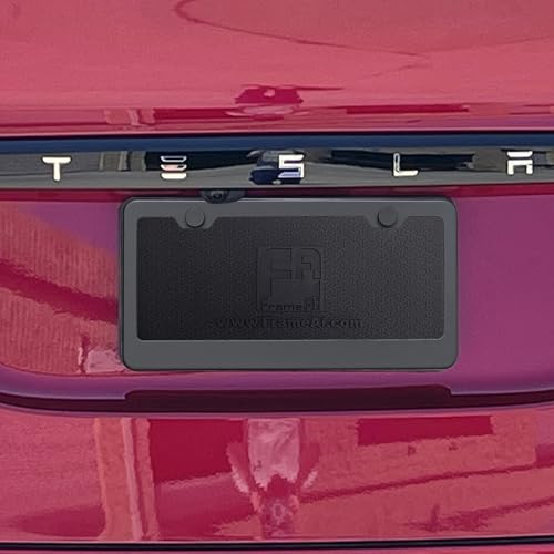 T304 Stainless Steel License Plate Frame – 8K Mirror Polish Finish, Rust-Resistant, Slim Design, Universal Fit, Includes Screw Caps, Washers & Stainless Steel Screws (Matte Black) - color: Matte Black