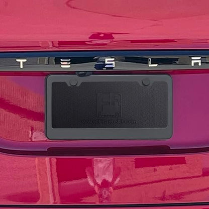 T304 Stainless Steel License Plate Frame – 8K Mirror Polish Finish, Rust-Resistant, Slim Design, Universal Fit, Includes Screw Caps, Washers & Stainless Steel Screws (Matte Black) - color: Matte Black