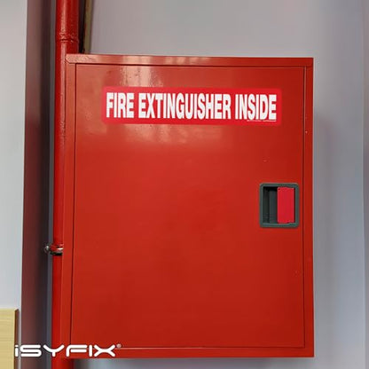 iSYFIX Fire Extinguisher Inside Sticker Sign – 5 Pack 12x2.5 Inch – Self-Adhesive Reflective Vinyl Decals, Laminated UV, Weather, Scratch, Fade Resistance, for Cars, Trucks, Trailers & Vehicles - color: Red Reflective, size: 12x2.5 (5 Pack)